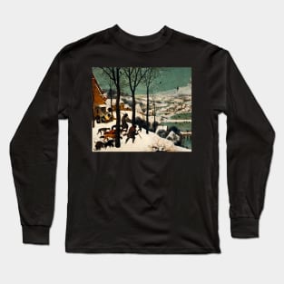 The Hunters in the Snow (1565) by Pieter Bruegel the Elder / HD Long Sleeve T-Shirt